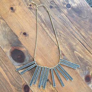 Gold Snake Print Statement Necklace
